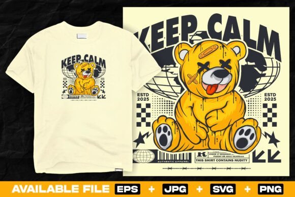 Bear Illustration Graffiti Urban Design: Streetwear Ready