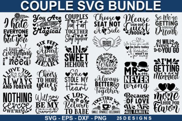 Couple SVG Bundle: Crafting Coordinated Apparel and Decor