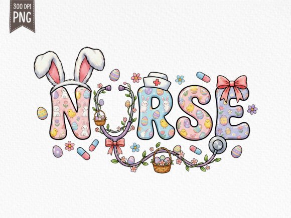 Easter Nurse PNG Bunny Medical Design: A Creative Asset