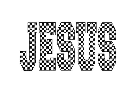 Jesus Checkered Typography: A Bold Statement for Modern Faith-Based Design