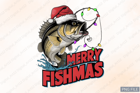Merry Fishmas Sublimation PNG Design: A Festive Creative Asset