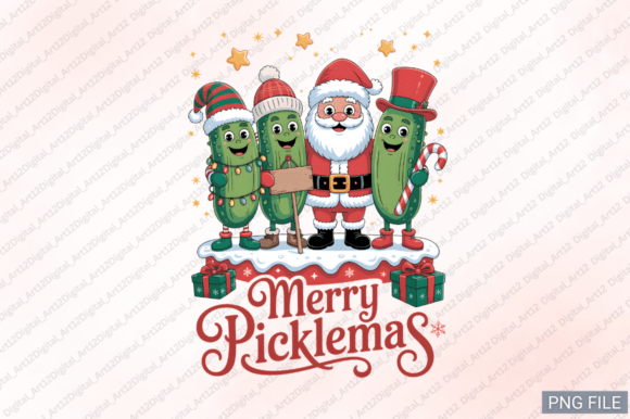 Merry Picklemas: Unwrapping a Festive Christmas PNG Design