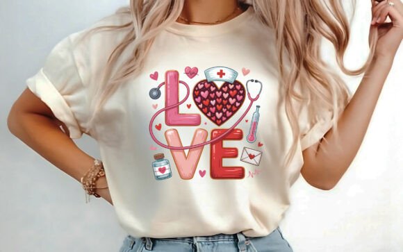 Nurse Valentine's Day T-shirt Design PNG: A Designer's Sweetheart