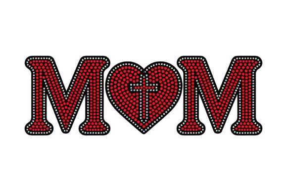Sparkle and Faith: The Rhinestone Mom Heart Cross Design