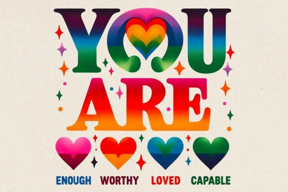Timeless Motivation: The 'You Are Enough' Retro Design
